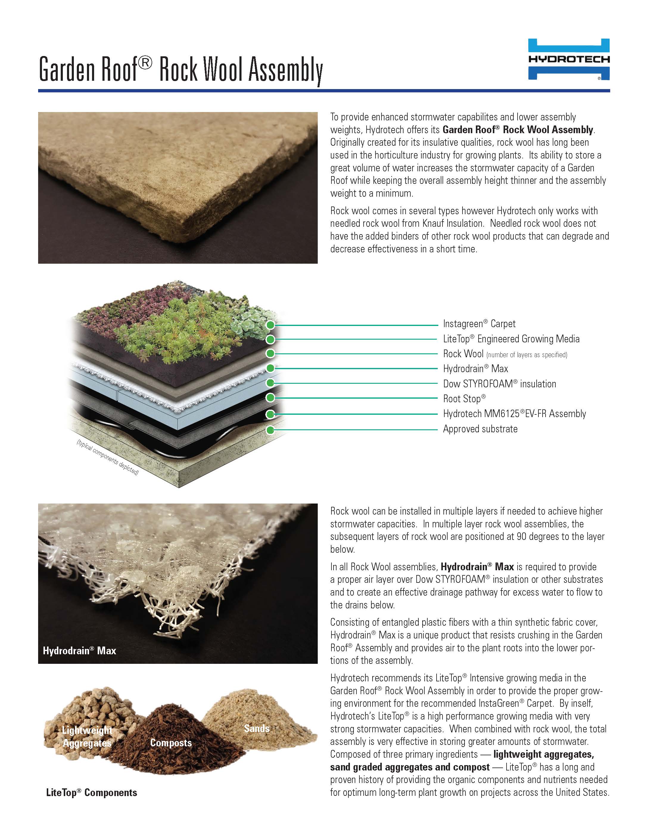 Garden Roof Rock Wool Assembly